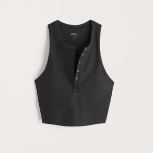 YPB Abercrombie sculptLUX Plunge Henley Slim Tank black